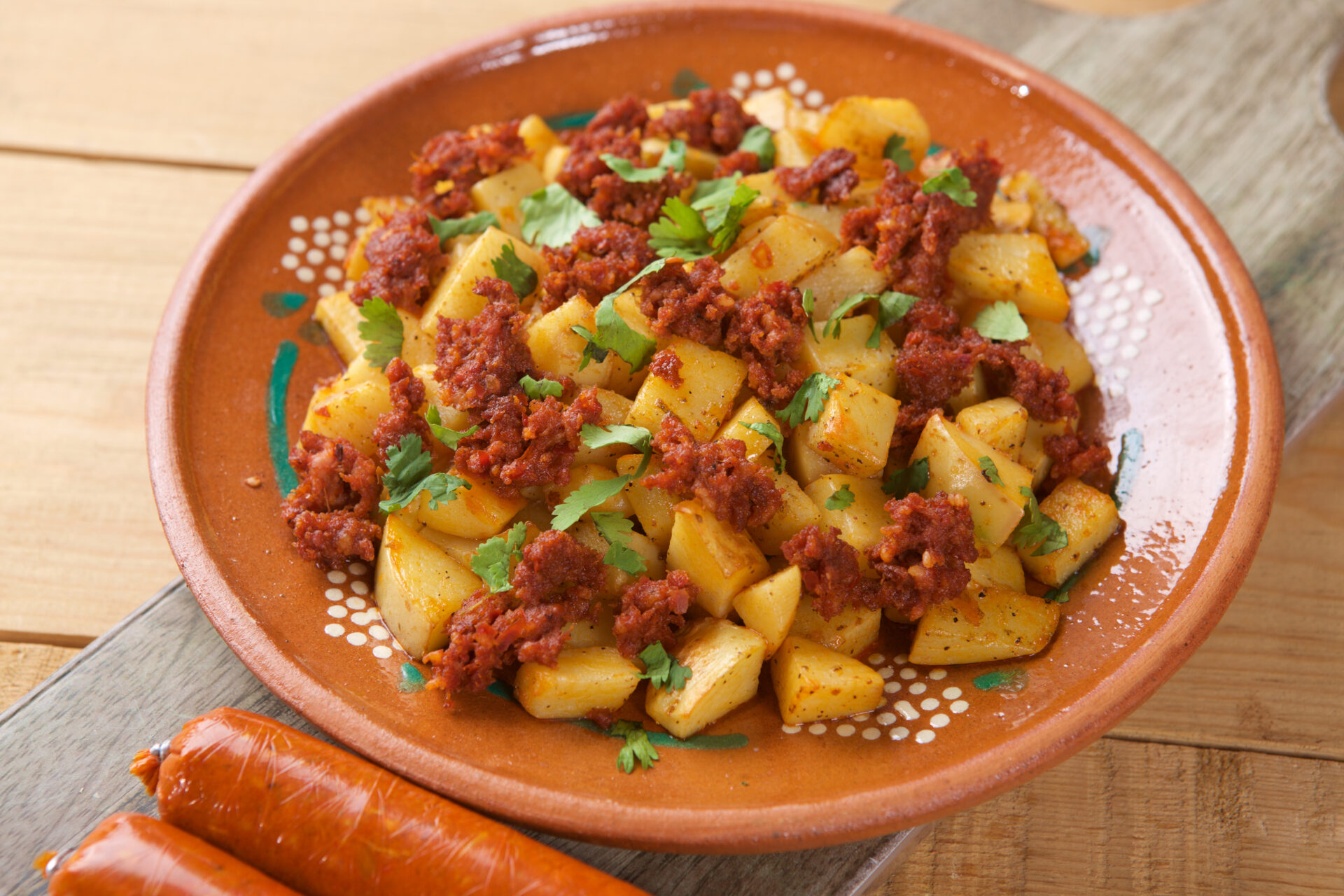 RECETA PAPAS CON CHORIZO